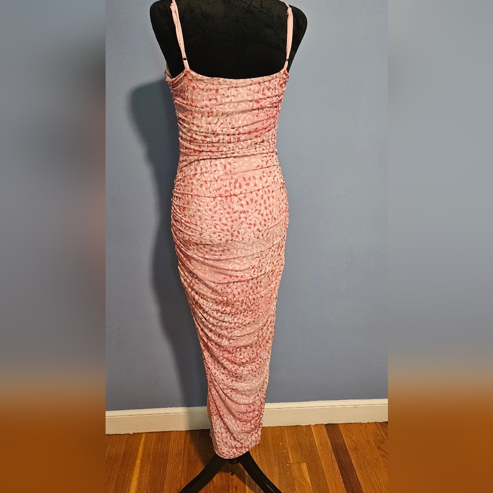 Express Pink Ruched Spaghetti Strap Cocktail Dress - Picture 2 of 3